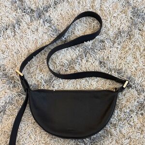 Elegant All Saints Black half moon Crossbody Bag